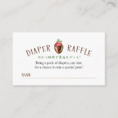 Berry Sweet Strawberry Diaper Raffle Ticket Begleitkarte (Vorderseite)