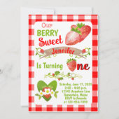 Berry Sweet Strawberry Einladung zum Geburtstag (Vorderseite)