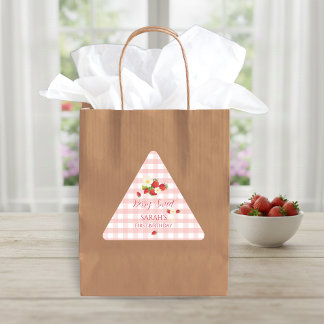 Berry Sweet Strawberry Favor Geschenk 1. Geburtsta Dreieckiger Aufkleber