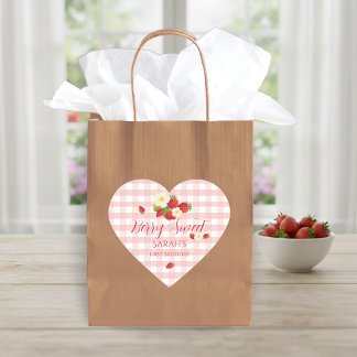 Berry Sweet Strawberry Favor Geschenk 1. Geburtsta Herz-Aufkleber