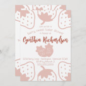 "Berry Sweet" Strawberry Foster Kinderdusche Einladung (Vorne/Hinten)