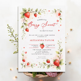 Berry Sweet Strawberry Garden Summer Baby Shower Einladung