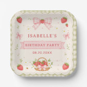 Berry Sweet Strawberry Geburtstag Pappteller (Vorderseite)