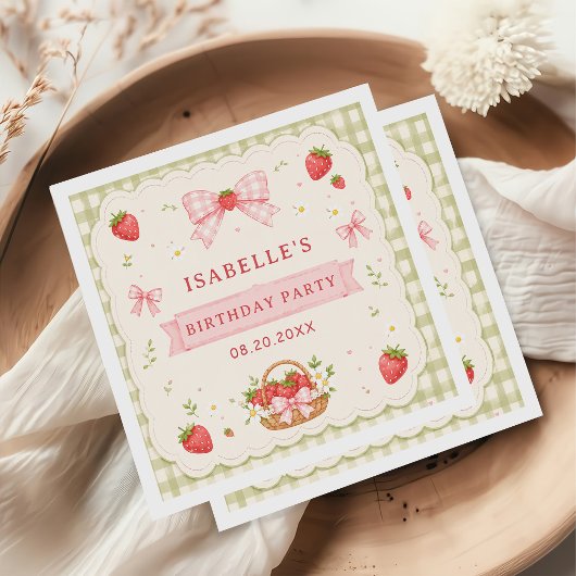 Berry Sweet Strawberry Geburtstag Serviette