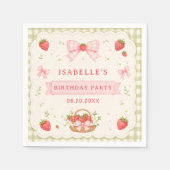 Berry Sweet Strawberry Geburtstag Serviette (Vorderseite)