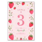 Berry Sweet Strawberry Geburtstag Tischnummer (Rückseite)