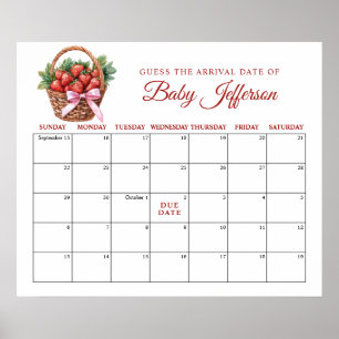 Berry Sweet Strawberry Geburtstermin-Kalender Poster