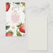 Berry Sweet Strawberry Girl Baby Books for Baby Begleitkarte (Vorne/Hinten)