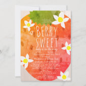 Berry Sweet Strawberry Girl Baby Shower by Mail Einladung (Vorderseite)