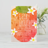 Berry Sweet Strawberry Girl Baby Shower by Mail Einladung (Stehend Vorderseite)