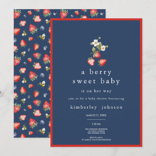 Berry Sweet Strawberry Girl Baby Shower Einladung