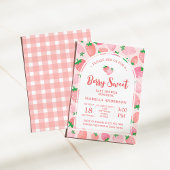 Berry Sweet Strawberry Girl Babydusche Einladung