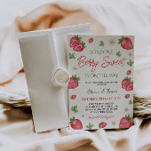 Berry Sweet Strawberry Girl Babydusche Einladung