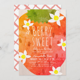 Berry Sweet Strawberry Girl Babydusche Einladung