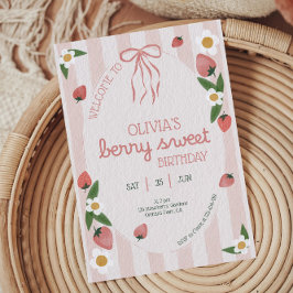 Berry Sweet Strawberry Girl Birthday Einladung