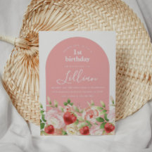 Berry Sweet Strawberry Girl's Birthday Einladung