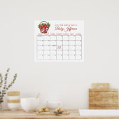 Berry Sweet Strawberry Guess Due Date Calendar Poster (Küche)