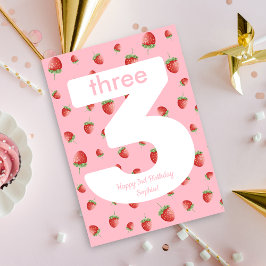 Berry Sweet Strawberry Happy Birthday Card Karte