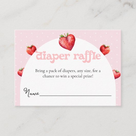 Berry Sweet Strawberry Heart Girl Baby Dusche Begleitkarte (Vorderseite)