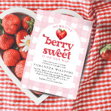 Berry Sweet Strawberry Heart Girl Baby Dusche