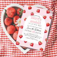 Berry Sweet Strawberry Heart Girl Baby Dusche