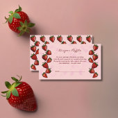 Berry Sweet Strawberry Hearts Baby Shower Begleitkarte