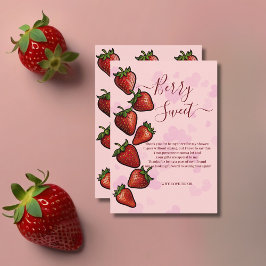 Berry Sweet Strawberry Hearts Baby Shower Dankeskarte
