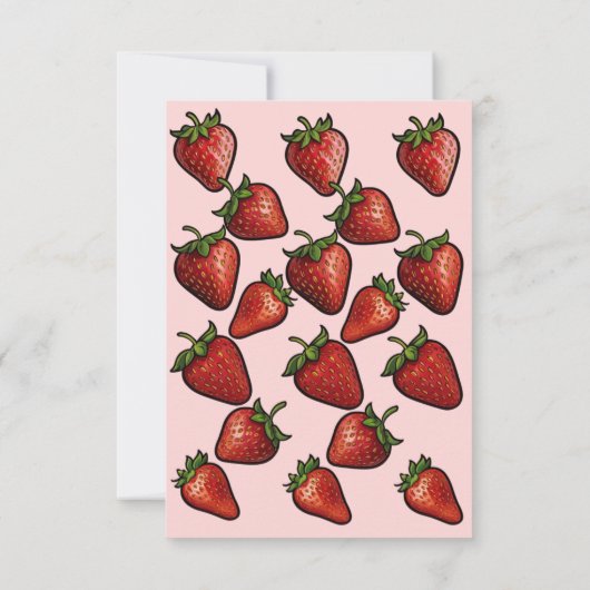 Berry Sweet Strawberry Hearts Baby Shower Dankeskarte (Rückseite)