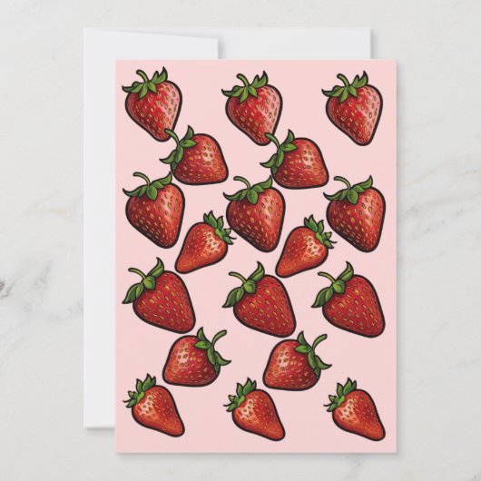 Berry Sweet Strawberry Hearts Baby Shower Einladung (Rückseite)