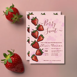 Berry Sweet Strawberry Hearts Baby Shower Einladung