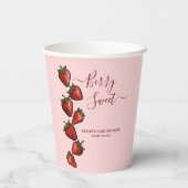 Berry Sweet Strawberry Hearts Baby Shower Pappbecher (Rückseite)