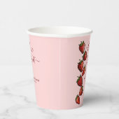 Berry Sweet Strawberry Hearts Baby Shower Pappbecher (Rechts)