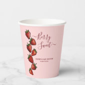 Berry Sweet Strawberry Hearts Baby Shower Pappbecher (Vorderseite)