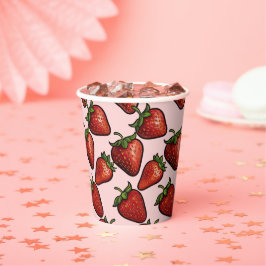 Berry Sweet Strawberry Hearts Baby Shower Pappbecher