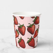Berry Sweet Strawberry Hearts Baby Shower Pappbecher (Rechts)