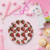 Berry Sweet Strawberry Hearts Baby Shower Pappteller (Party)