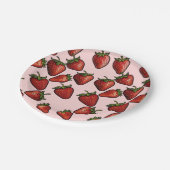 Berry Sweet Strawberry Hearts Baby Shower Pappteller (Schrägansicht)