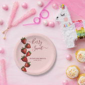 Berry Sweet Strawberry Hearts Baby Shower Pappteller (Party)
