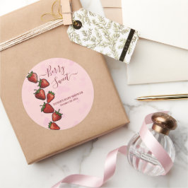 Berry Sweet Strawberry Hearts Baby Shower Runder Aufkleber
