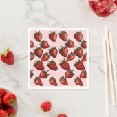 Berry Sweet Strawberry Hearts Baby Shower Serviette (Beispiel)