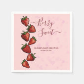 Berry Sweet Strawberry Hearts Baby Shower Serviette (Vorderseite)