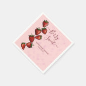 Berry Sweet Strawberry Hearts Baby Shower Serviette (Ecke)