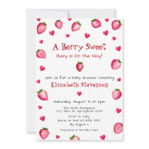 Berry Sweet Strawberry Hearts Unisex Baby Shower