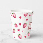 Berry Sweet Strawberry Hearts Unisex Baby Shower Pappbecher (Rechts)