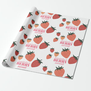 Berry Sweet Strawberry Individuelle Name Geschenkpapier