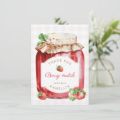 Berry Sweet Strawberry Jam Birthday Party Dankeskarte (Stehend Vorderseite)