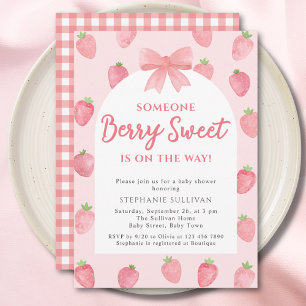 Berry Sweet Strawberry Mädchen Baby Shower Einladung