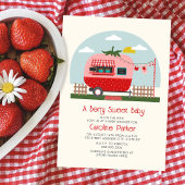 Berry Sweet Strawberry Market Camper Babydusche Einladung