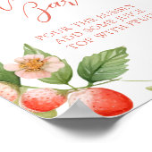 Berry Sweet Strawberry Mimosa Bar Sign Poster (Ecke)