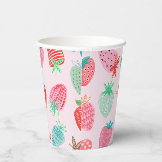 Berry Sweet Strawberry Muster Pappbecher (Rechts)